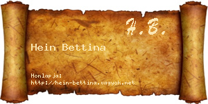 Hein Bettina névjegykártya